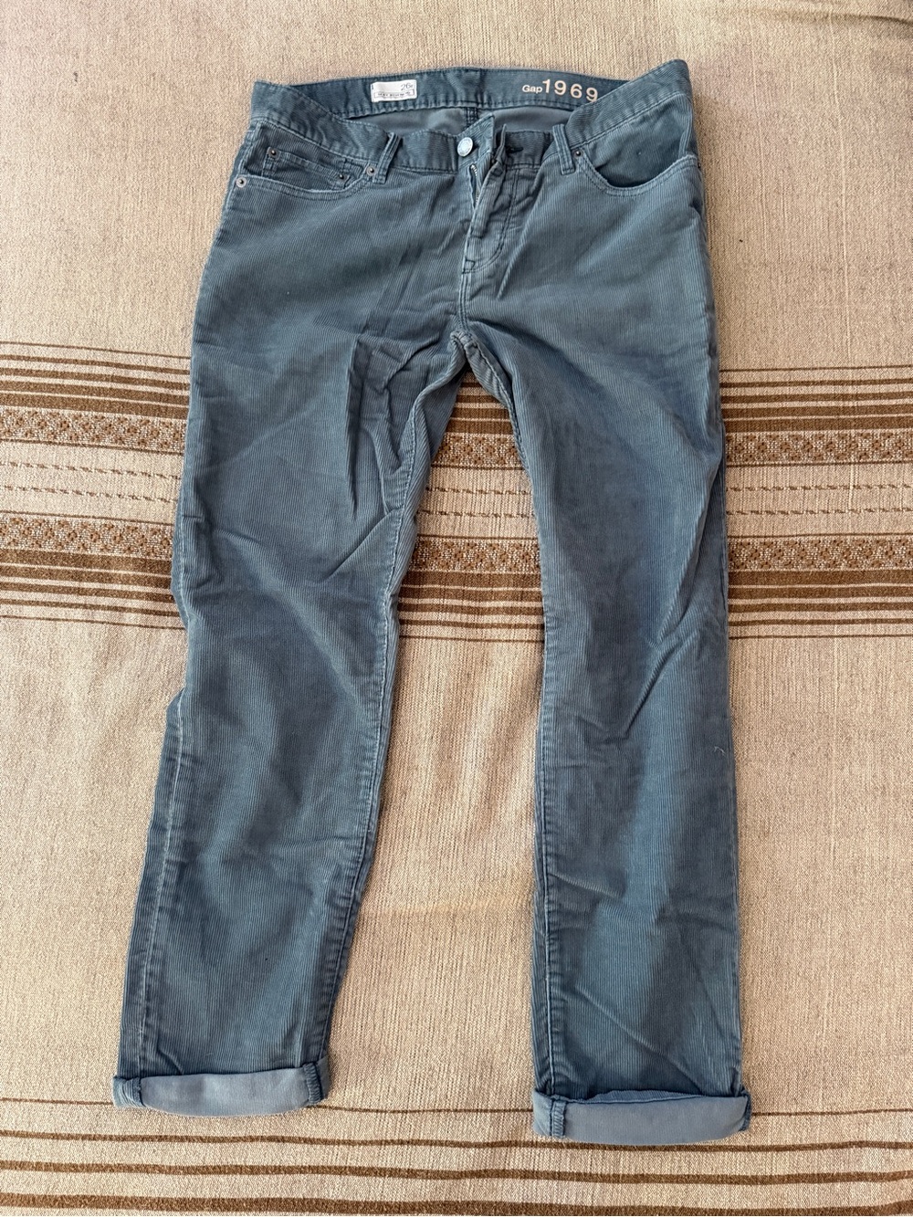 Gap 1969 Sexy Boyfriend Corduroy Pants in Slate Blue size 26